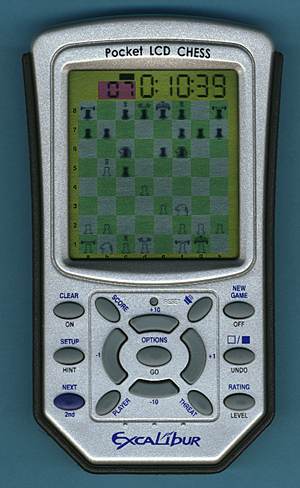 Excalibur's Pocket LCD Chess Handheld - Click to return to Chess Station Review Page