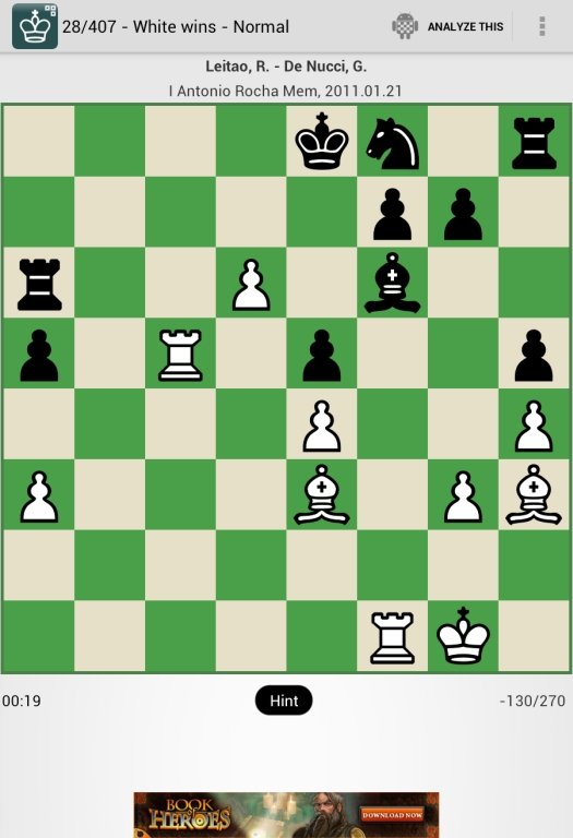 iChess - chess tactics program on Android - Click to return to iChess overview